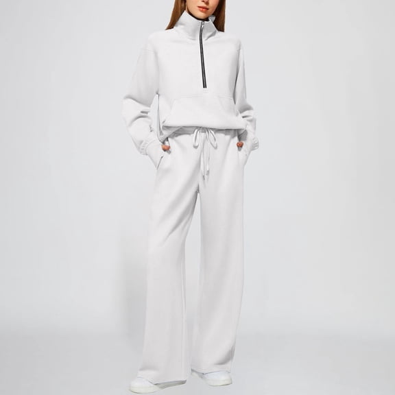 Pyhlmscde Women's Comfortable Casual Solid Color Sweatsuit, Women Fall Clothes, Two Piece Sets for Women, Sweatsuits Women 2 Piece Outfit