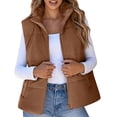 thumbnail image 1 of Pyhlmscde Women's Corduroy Cropped Puffer Vest, Fleece Vest, Womens Tops, Fall Clothes, 1 of 3