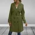 thumbnail image 1 of Pyhlmscde Women's Double Breasted Classic Lapel Windproof Overcoat, Womens Tops, Trench Coat Women, Jackets for Women, 1 of 6
