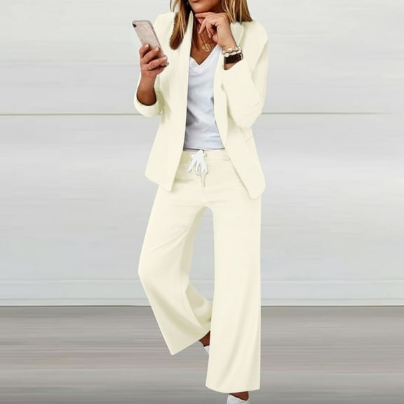 Pyhlmscde Women's Elegant 2 Piece Wide Leg Pants, Two Piece Sets for Women Fall, Fall Outfits for Women, Fall Clothes for Women