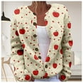 thumbnail image 1 of Pyhlmscde Women's Fall Cute Print Knit Cardigan Sweater, Womens Tops, Fall Clothes, Cardigan Sweaters for Women, 1 of 5