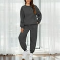 thumbnail image 1 of Pyhlmscde Women's Fashionable And Casual Solid Color Sweatshirt And Pants Suit, Fall Outfits for Women, Winter Clothes for Women, Sweatsuits Women 2 Piece Outfit, 1 of 6