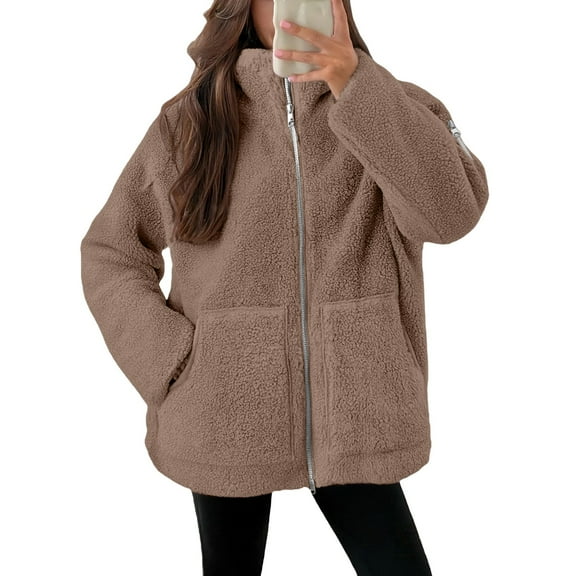 Pyhlmscde Women's Fleece Warm Thick Leisure Winter Coat, Womens Coats, Puffer Jacket Womens, Winter Clothes for Women