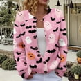 thumbnail image 1 of Pyhlmscde Women's Halloween Printed Sweater Casual Knit Cardigan, Womens Tops, Halloween Sweaters for Women, Cardigan Sweaters for Women, 1 of 6