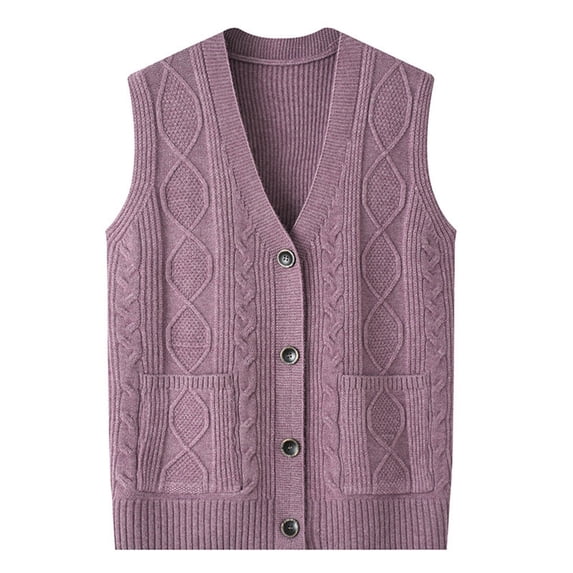 Pyhlmscde Women's Knit Solid V Neck Button Down Sleeveless Cardigan, Cardigan Sweaters for Women, Womens Vest, Sweaters for Women