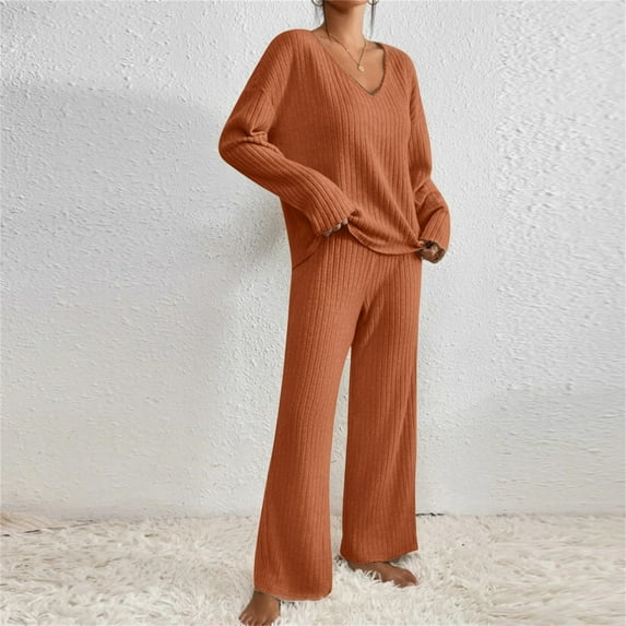 Pyhlmscde Women's Knit Sweater Long Sleeve 2 Piece Outfits, Women Fall Clothes, Knit Sets Two Piece Women, Fall Outfits for Women