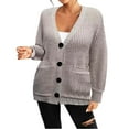 thumbnail image 1 of Pyhlmscde Women's Knitted Long Sleeve Cardigan Sweater, Womens Tops, Fall Clothes for Women, Cable Knit Sweater Women, 1 of 4