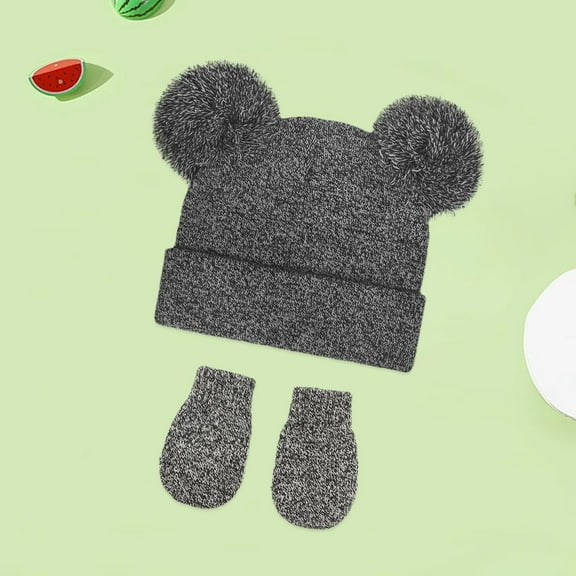 Pyhlmscde Women's Knitted Winter Double Pompom Hat, Beanie for Women, Winter Hats for Women, Women Hats