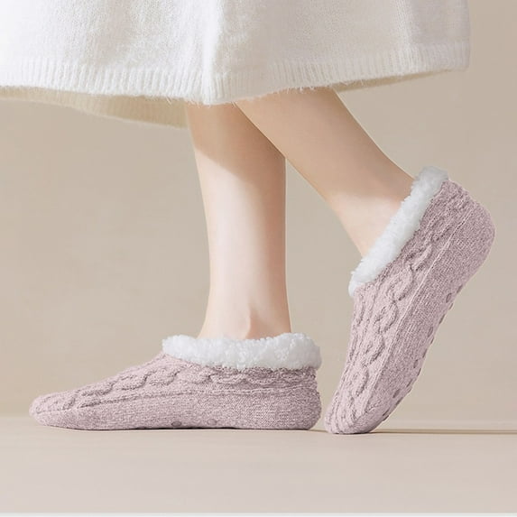 Pyhlmscde Women's Lamb Fleece Floor Plush Lined Thickened Socks, Socks for Women, Winter Socks for Women, Fuzzy Socks with Grips