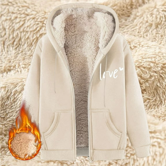 Pyhlmscde Women's Lamb Wool Winter Thick Warm Coat, Womens Tops, Wool Coats for Women, Puffer Jacket Womens