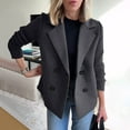 thumbnail image 1 of Pyhlmscde Women's Lapel Knitted Patchwork Sleeve Casual Coat Cropped Double Breasted Suit Sweater For Women, lightweight trench coat women, short trench coats for women, jackets for women, 1 of 3