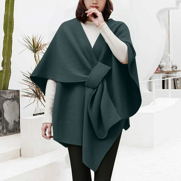 Pyhlmscde Women's Large Front Poncho Sweater Wrap Shawls Cape, Ponchos for Women, Shawl Wraps for Women, Women Fall Clothes