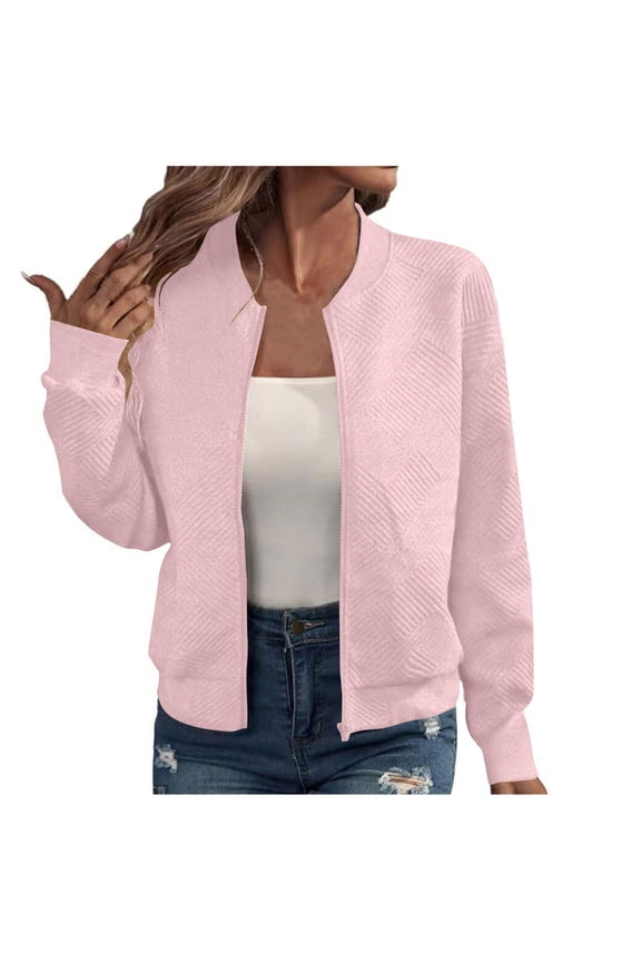Women's Light Pilot Jacket Round Neck Sweatshirt, Womens Tops, Sweatshirt for Women, Fall Coats for Women 2025
