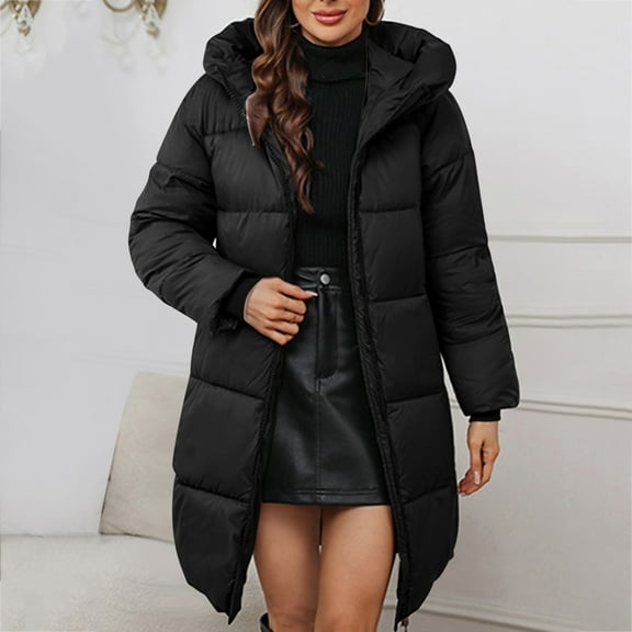 Pyhlmscde Women's Long Knee Down Slim Fit Puffer Coat, Winter Clothing for Women, Puffer Jacket Womens, Winter Coats for Women