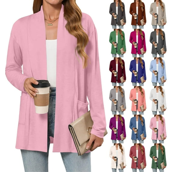 Pyhlmscde Women's Long Sleeve Thin Cardigans, Womens Tops, Sweatshirt for Women, Knit Cardigan