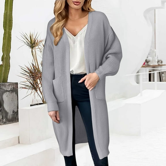Pyhlmscde Women's Long Sleeved Casual Loose Knit Sweater Outerwear, Cardigan for Women, Women Sweaters, Fall Outfits for Women