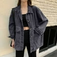 thumbnail image 1 of Pyhlmscde Women's Loose Fitting Versatile Denim Jacket, Denim Jacket for Women, Fall Clothes, Womens Tops, 1 of 6