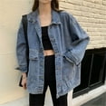 thumbnail image 1 of Pyhlmscde Women's Loose Fitting Denim Jacket Top, Denim Jacket for Women, Fall Clothes, Womens Tops, 1 of 5