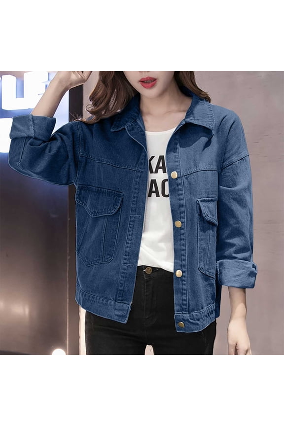 Women's Loose Large Size Denim Jacket, Denim Jacket for Women, Fall Clothes, Womens Tops
