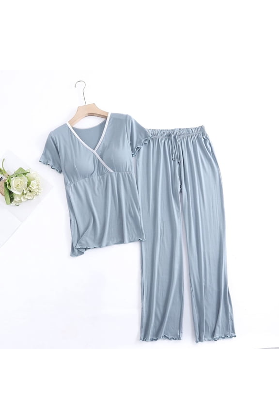 Women's Maternity Pajamas 2 Piece Outfits Sets, Womens Short Sleeve Tops, 2 Piece Sets for Women, Lounge Sets for Women