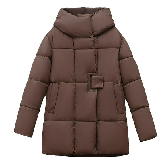 Pyhlmscde Women's Mid Length Down Padded Puffer Jacket, Winter Coats for Women, Womens Tops, Winter Clothing for Women
