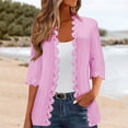 thumbnail image 1 of Pyhlmscde Women's Open Front Cardigans Lightweight 3/4 Sleeve Lace Kimono Soft Draped Cover Ups, Lace Cardigan for Women, 3/4 Sleeve Cardigan, Fitted Cardigan, 1 of 6