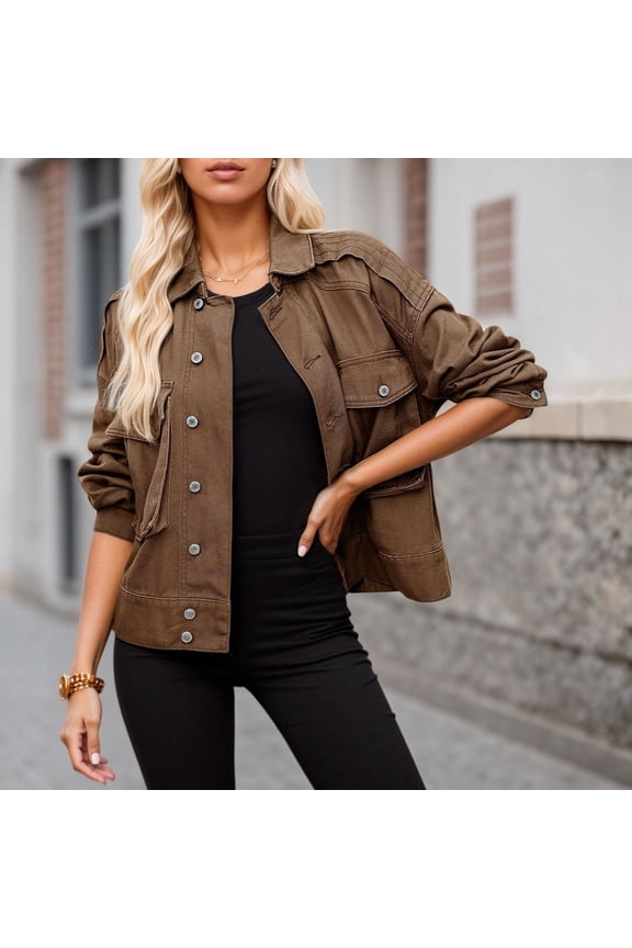 Women's Oversized Denim Casual Jean Jacket Autumn Spring, Jean Jacket Women, Womens Cardigan, Fall Sweaters For Women