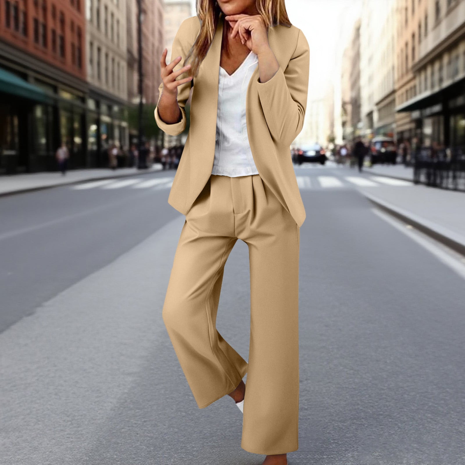 Sexy Solid Color Long Sleeve Two-piece Suit