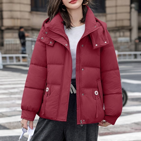 Pyhlmscde Women's Puffer Winter Lightweight Thickened Down Coat, Puffer Jacket Womens, Winter Coats for Women, Womens Winter Clothes