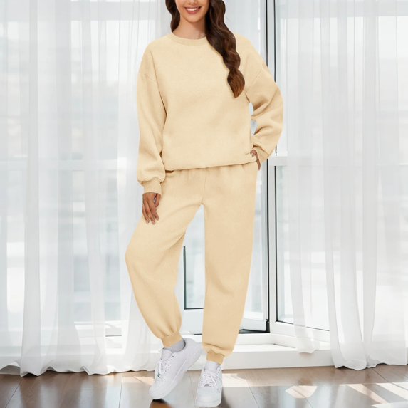 Pyhlmscde Women's Solid Color Long Sleeve Pants Suit, Fall Outfits for Women, Women Fall Clothes, Matching Sets