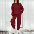 thumbnail image 1 of Pyhlmscde Women's Solid Color Long Sleeve Sweatsuit, Winter Clothes for Women, Fall Outfits for Women, Sweatsuits Women 2 Piece Outfit, 1 of 6
