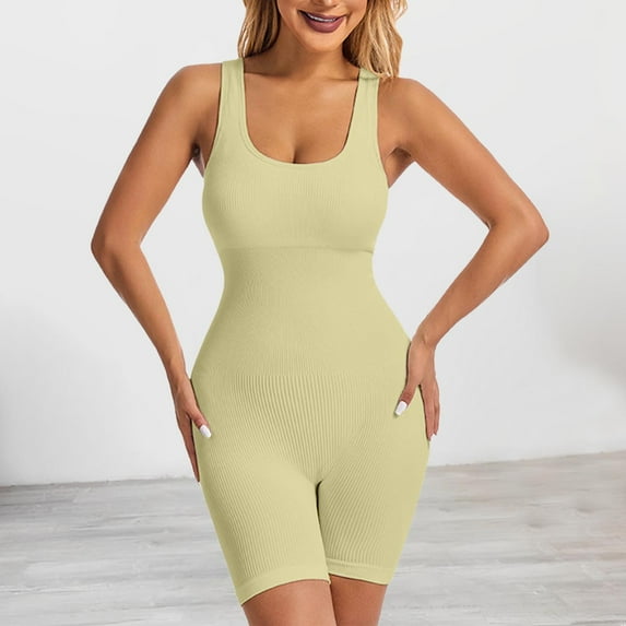 Pyhlmscde Women's Solid Color Sports Jumpsuit, Jumpsuits for Women, Sports Bras, Rompers for Women