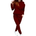 thumbnail image 1 of Pyhlmscde Women's Solid Color without Pockets Sweatsuit, Sweatsuits for Women, Two Piece Sets for Women, Women Fall Clothes, 1 of 6