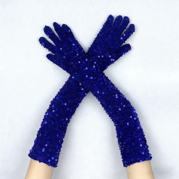Pyhlmscde Women's Sparkling Sequin Dance Gloves, Velvet Gloves, Womens Gloves, Winter Gloves