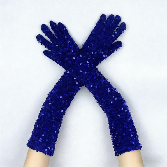 Pyhlmscde Women's Sparkling Sequin Dance Gloves, Velvet Gloves, Womens Gloves, Winter Gloves