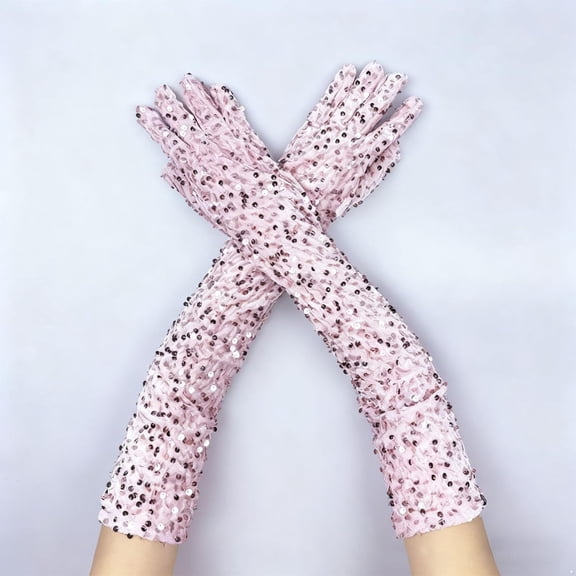 Pyhlmscde Women's Sparkling Sequin Dance Gloves, Velvet Gloves, Womens Gloves, Winter Gloves