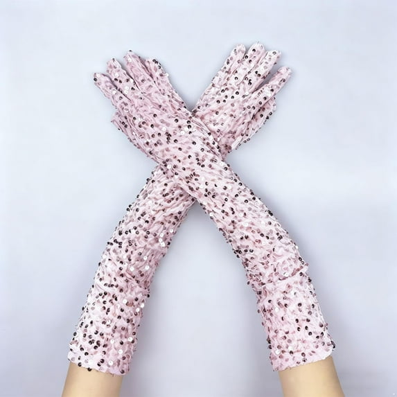 Pyhlmscde Women's Sparkling Sequin Dance Gloves, Velvet Gloves, Womens Gloves, Winter Gloves