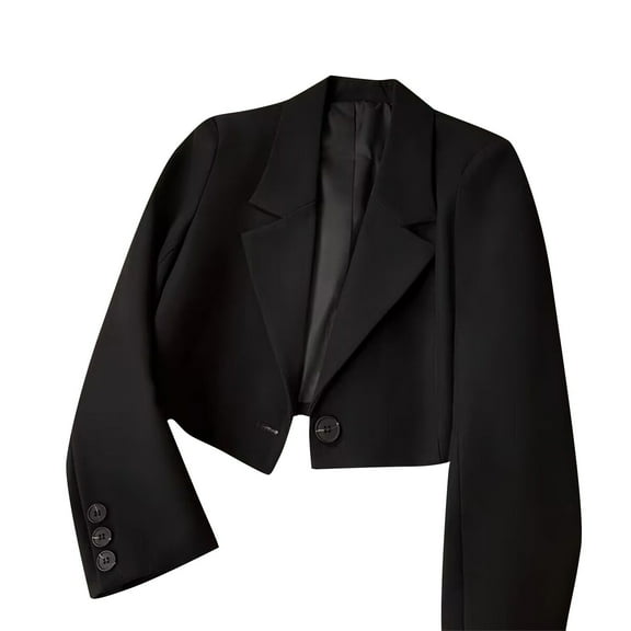 Pyhlmscde Women's Spring And Autumn Short Student All Small Suit, Suit Jackets for Women, Women's Blazers & Suit Jackets, Business Casual Outfits for Women Black XL
