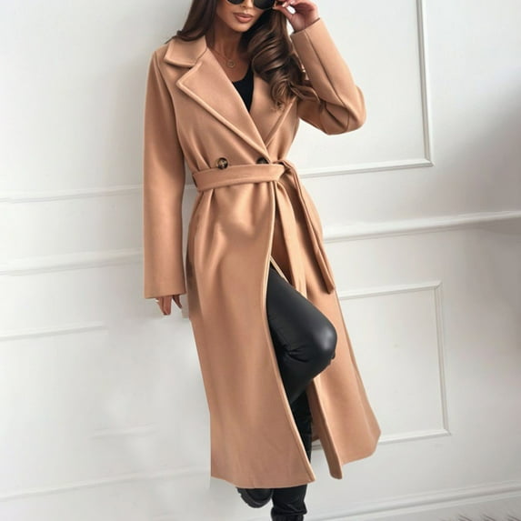 Pyhlmscde Women's Temperament Solid Color Long Sleeved Lapel Coat Jacket, Winter Coats for Women, Cardigan Sweaters for Women, Womens Tops