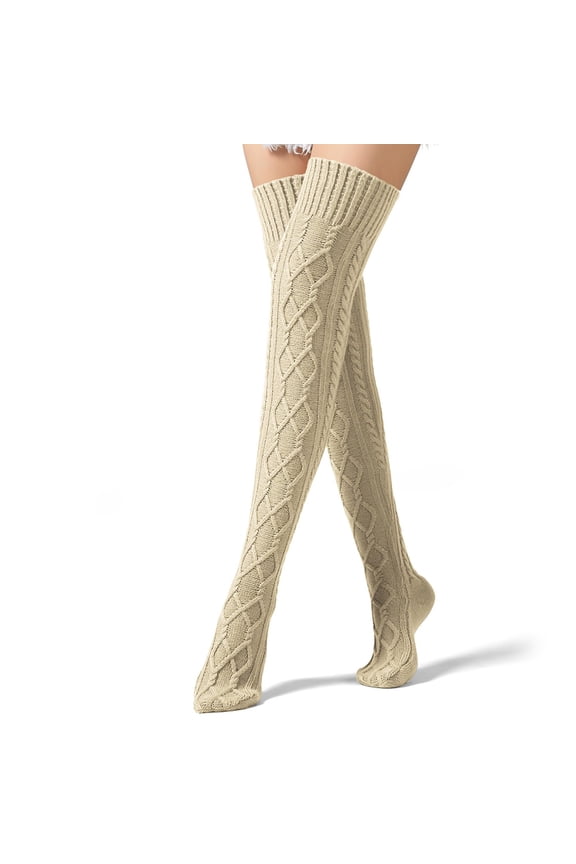 Women's Thigh High Cable Knit Winter Boot Socks, Stockings Socks, Thigh High Stockings, Ankle Warmers