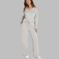 thumbnail image 1 of Pyhlmscde Women's V Neck Long Sleeve Top 2 Piece Set, Women Fall Clothes, Sweatsuits for Women, Fall Outfits for Women, 1 of 3