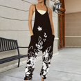 thumbnail image 1 of Pyhlmscde Women's V Neck Sleeveless Jumpsuits Spaghetti Straps Harem Long Pants Overalls with Pockets, Floral Jumpsuits for Women, Womens Jumpsuit, Overalls for Women, 1 of 5