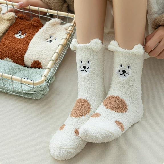 Pyhlmscde Women's Warm Coral Fleece Floor Socks, Womens Socks, Fuzzy Socks, Fall Socks