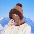 thumbnail image 1 of Pyhlmscde Women's Windproof Fuzzy Ski Winter Knit Hat, Beanie for Women, Winter Hats for Women, Women Hats, 1 of 6