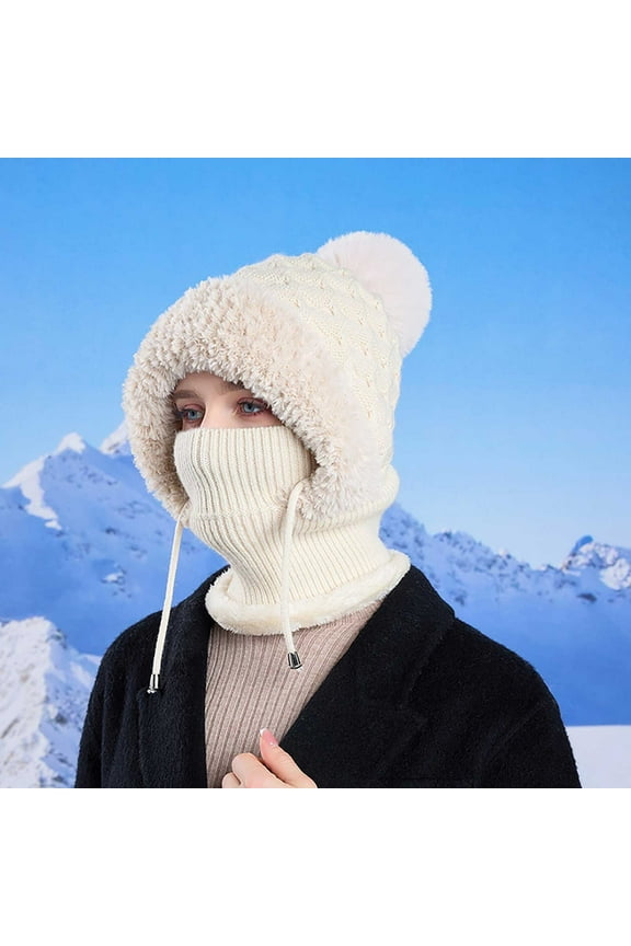 Women's Windproof Fuzzy Ski Winter Knit Hat, Beanie for Women, Winter Hats for Women, Women Hats