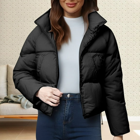 Pyhlmscde Women's Winter Colored Cotton Padded Jacket, Winter Coats for Women, Puffer Jacket Womens, Winter Clothing for Women