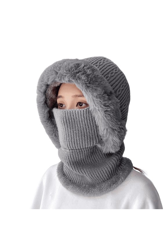 Women's Winter Fleece Hood Ski Knit Hat, Winter Hats for Women, Beanie for Women, Womens Beanie