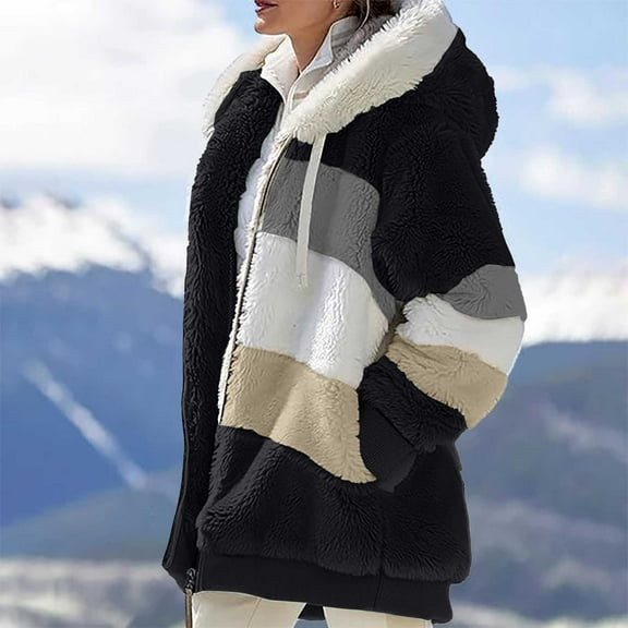 Pyhlmscde Women's Winter Fuzzy Fleece Jacket Cardigan Coats, Womens Tops, Cardigan Sweaters for Women, Long Sleeve Shirts for Women