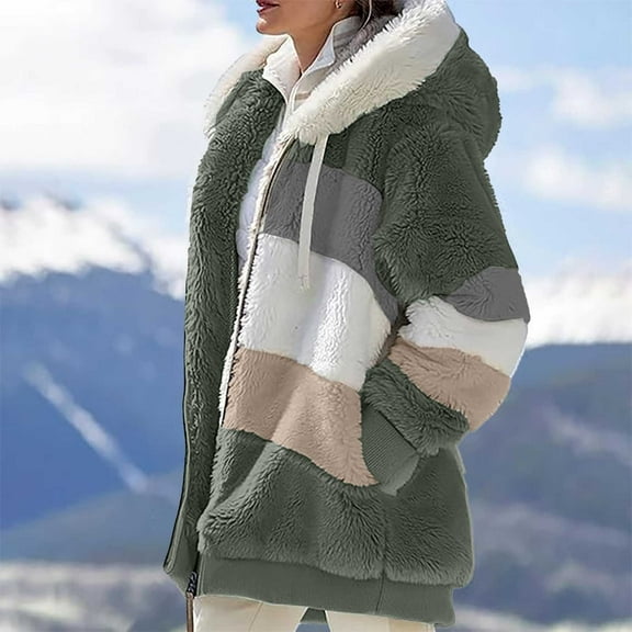 Pyhlmscde Women's Winter Fuzzy Fleece Jacket Cardigan Coats, Womens Tops, Winter Clothing for Women, Women's Coats