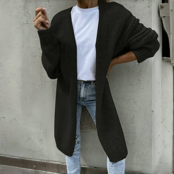 Pyhlmscde Women's Winter Long Casual Open Front Chunky Knit Cardigan Sweater Coat, Chunky Cardigan Sweaters for Women, Womens Tops, Fall Clothes